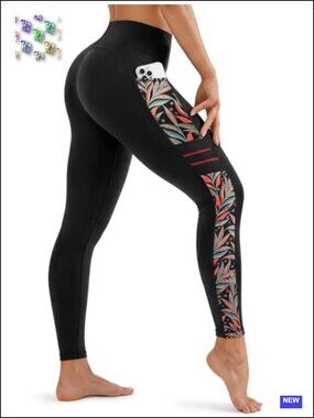High Waisted Leggings with Pockets Tummy Control Yoga Pants